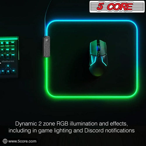 Gaming mouse pad. RGB with 12 light modes and 2 lighting zones.