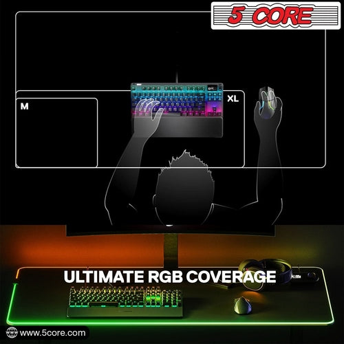 Gaming mouse pad. RGB with 12 light modes and 2 lighting zones.