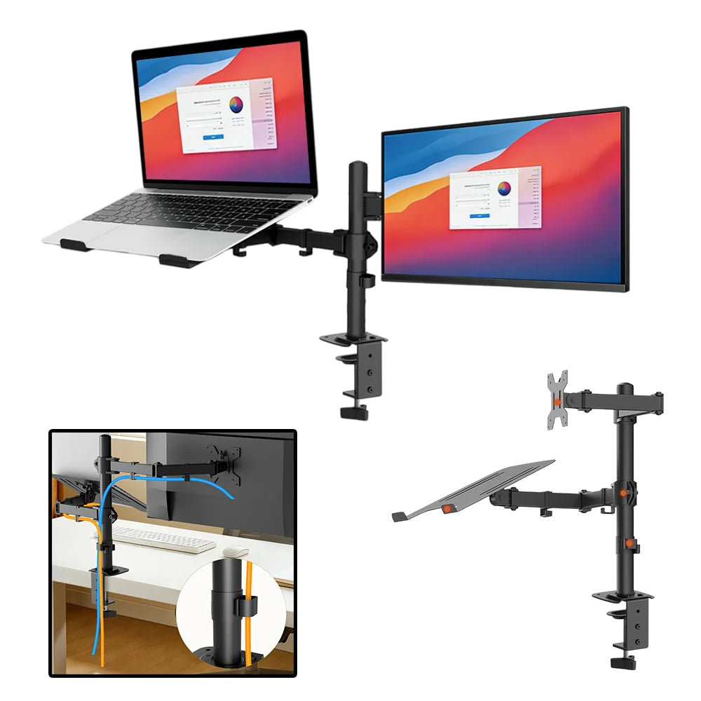 Soporte para dos monitores (2-9KG), rotación de 360°