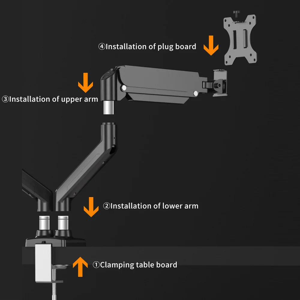 Monitorhalterung für zwei Monitore (2–9 kg), 360°-Drehung