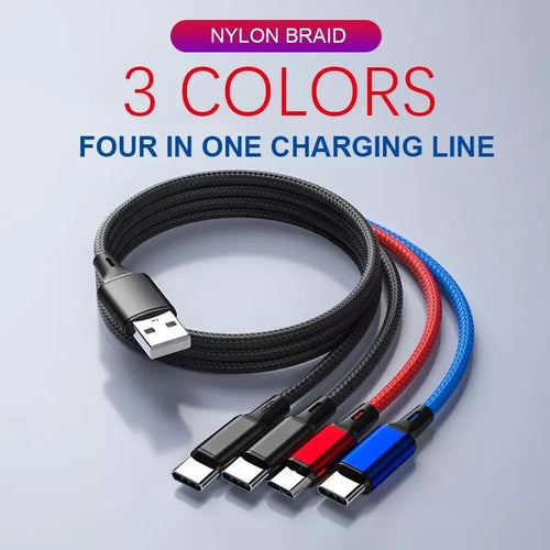 4-in-1-Mehrfachladekabel – USB auf 4x USB Typ C – 2er-Pack