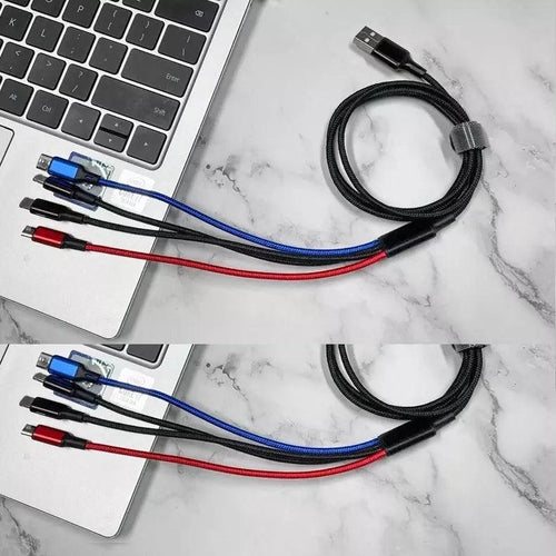 4-in-1-Mehrfachladekabel – USB auf 4x USB Typ C – 2er-Pack