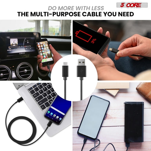 USB-auf-USB-C-Kabel, 5er-Pack, 65 W Schnellladung und Datenübertragung.