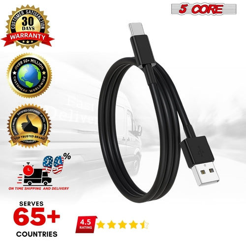 USB-auf-USB-C-Kabel, 5er-Pack, 65 W Schnellladung und Datenübertragung.