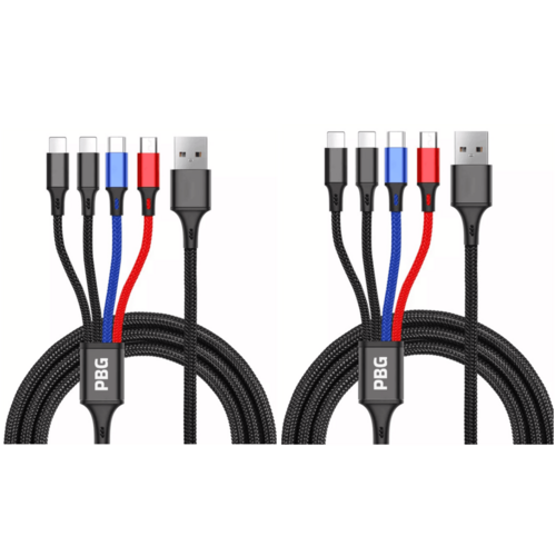 4-in-1-Mehrfachladekabel – USB auf 4x USB Typ C – 2er-Pack