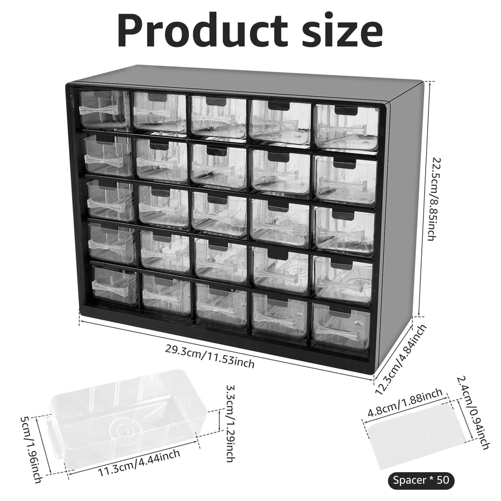25-Drawer Plastic Storage Cabinet