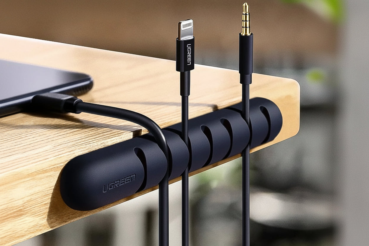 Pieza organizador de cables de escritorio, teclado, ratón, cargador..