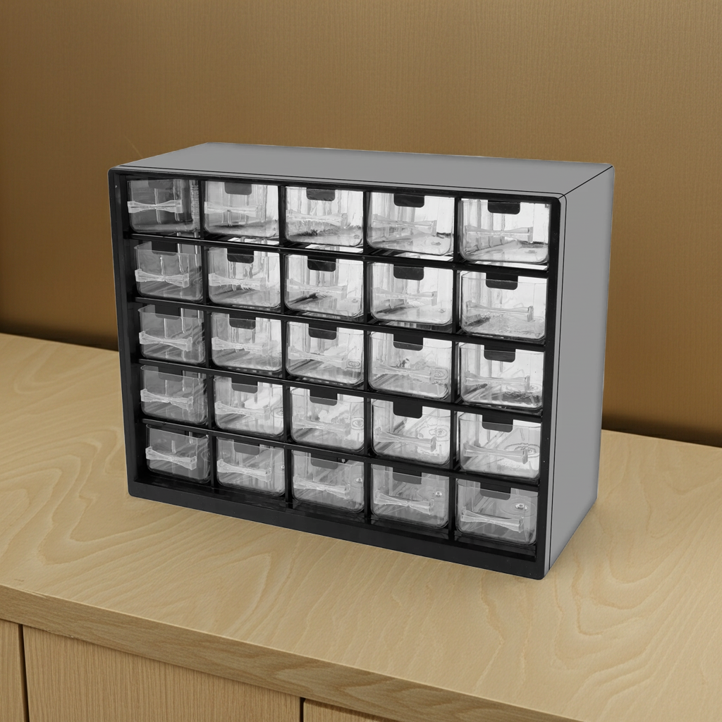 25-Drawer Plastic Storage Cabinet