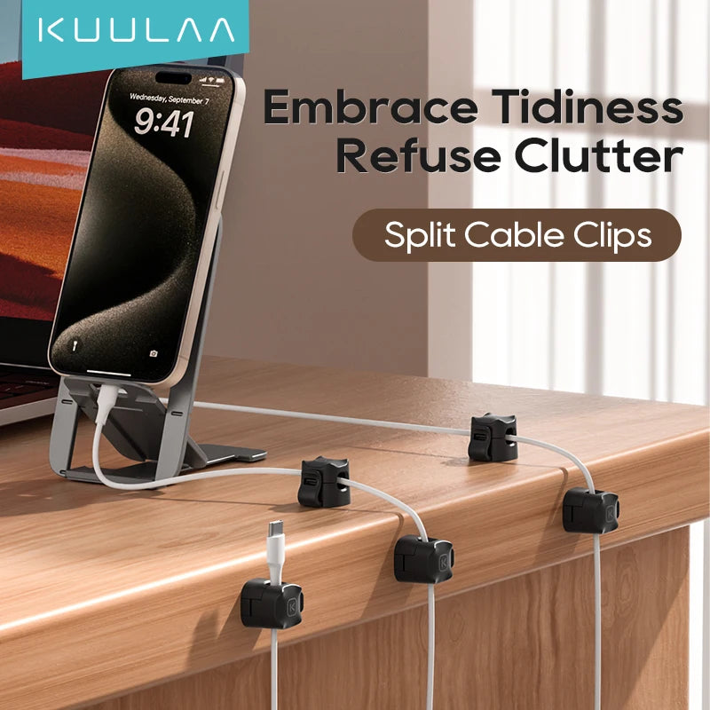 Clips para cables, soportes pequeños con adhesivo para cables. 3/6 Pcs