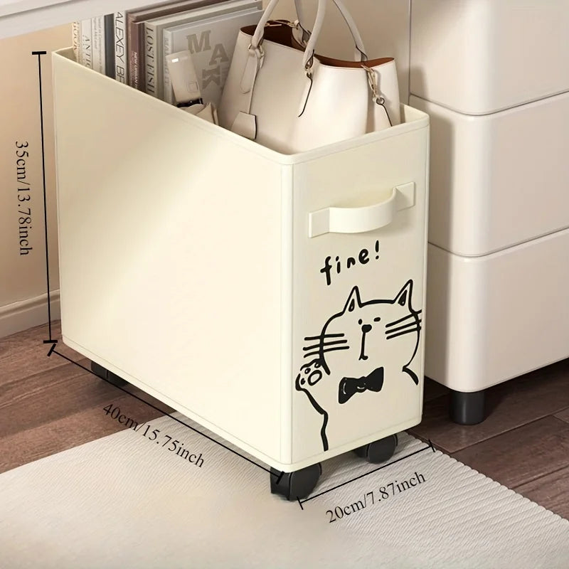 Carrito de almacenamiento plegable con ruedas, organizador